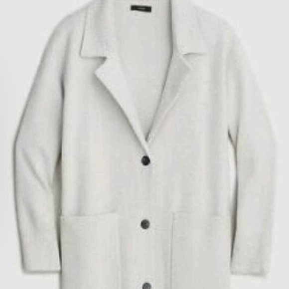 NEW J.Crew Sz M Collared Sweater Jacket Wool Button Front Oversized - Picture 1 of 2